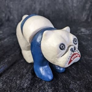 1920's Antique Twistums composite toy bear dog blue & white